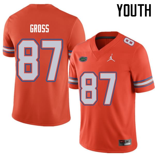 NCAA Florida Gators Dennis Gross Youth #87 Jordan Brand Orange Stitched Authentic College Football Jersey NHZ7564ZG